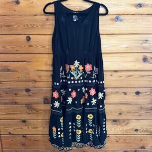 Johnny Was Leanna Tiered Dress in black Small